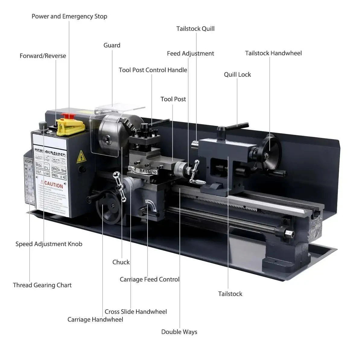 Mini Metal Lathe 7X14 - Chiński poziomy mini tokarka stołowa 7x14
